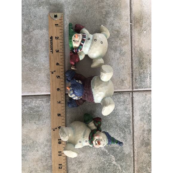 Terry's Village Silly Snowmen Shelf Sitters Christmas Decor Set Of 3 With Box - Picture 5 of 8